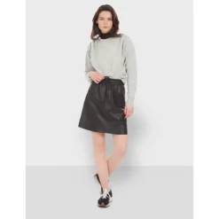 Skirts And Shorts*OAKWOOD Alba Black - Genuine Leather Straight Skirt