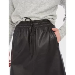 Skirts And Shorts*OAKWOOD Alba Black - Genuine Leather Straight Skirt