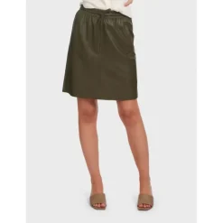 Skirts And Shorts*OAKWOOD Alba Khaki - Genuine Leather Straight Skirt