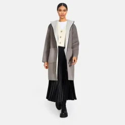 Coats*OAKWOOD Alessia Smoke / Concrete - Reversible Long Wool Coat
