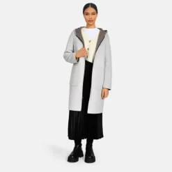 Coats*OAKWOOD Alessia Smoke / Concrete - Reversible Long Wool Coat