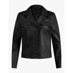 Jackets*OAKWOOD Alina Black - Short Buttoned Jacket In Genuine Leather