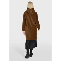 Coats*OAKWOOD Angelique Cognac - Faux Shearling Reversible Hooded Coat