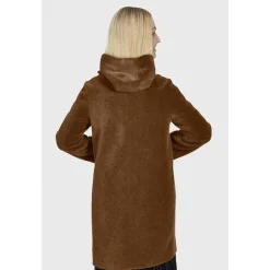 Coats*OAKWOOD Angelique Cognac - Faux Shearling Reversible Hooded Coat