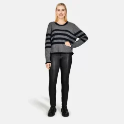 Trousers*OAKWOOD Anoushka Black - Stretch Genuine Leather Pants