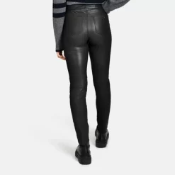Trousers*OAKWOOD Anoushka Black - Stretch Genuine Leather Pants