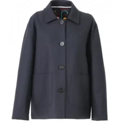 Jackets*OAKWOOD Atlanta Navy Blue - Short Blended Wool Jacket