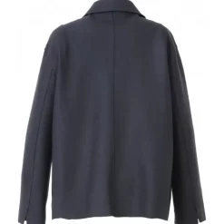 Jackets*OAKWOOD Atlanta Navy Blue - Short Blended Wool Jacket