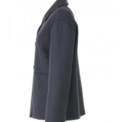 Jackets*OAKWOOD Atlanta Navy Blue - Short Blended Wool Jacket