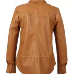 Tops And Shirts*OAKWOOD Babydoll Tobacco - Genuine Leather Shirt