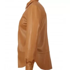 Tops And Shirts*OAKWOOD Babydoll Tobacco - Genuine Leather Shirt