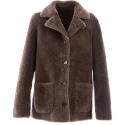 Simple Jackets*OAKWOOD Belmont Brown - Faux Shearling Reversible Jacket