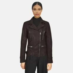 Biker Jackets*OAKWOOD Camera Choco - Genuine Leather Jacket