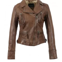 Biker Jackets*OAKWOOD Camera Cognac - Genuine Leather Jacket