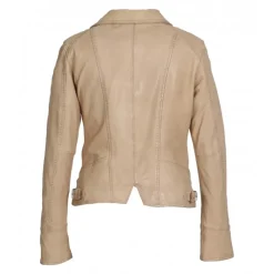 Biker Jackets*OAKWOOD Camera Dark Beige - Genuine Leather Jacket