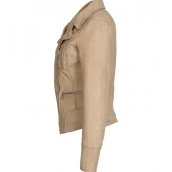 Biker Jackets*OAKWOOD Camera Dark Beige - Genuine Leather Jacket