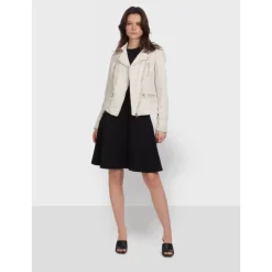 Biker Jackets*OAKWOOD Camera White - Genuine Leather Jacket With Washed Effect