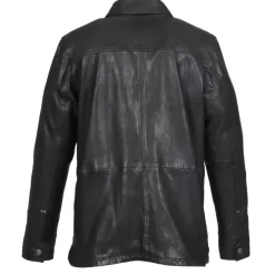 Simple Jackets*OAKWOOD Carter Black - Overshirt In Genuine Sheep Leather With Washed Effect