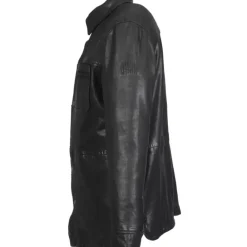 Simple Jackets*OAKWOOD Carter Black - Overshirt In Genuine Sheep Leather With Washed Effect