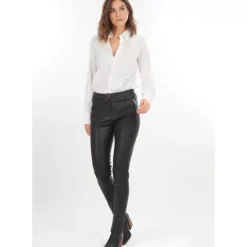 Trousers*OAKWOOD Celeste Noir - Genuine Leather Stretch Trousers