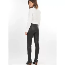 Trousers*OAKWOOD Celeste Noir - Genuine Leather Stretch Trousers