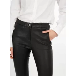 Trousers*OAKWOOD Celeste Noir - Genuine Leather Stretch Trousers