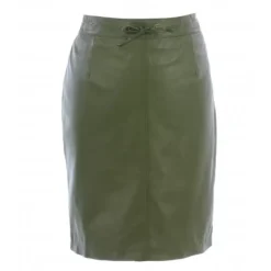 Skirts And Shorts*OAKWOOD Celia Bronze - High Waist Straight Skirt In Genuine Leather