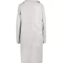 Coats*OAKWOOD Charlotte Concrete - Genuine Leather Long Coat
