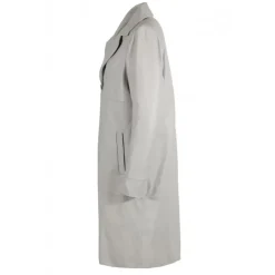 Coats*OAKWOOD Charlotte Concrete - Genuine Leather Long Coat