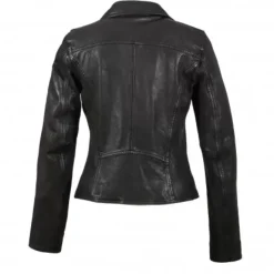 Biker Jackets*OAKWOOD Clips Black - Asymetrical Refined Jacket In Genuine Leather