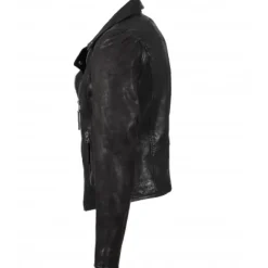 Biker Jackets*OAKWOOD Clips Black - Asymetrical Refined Jacket In Genuine Leather