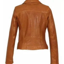 Biker Jackets*OAKWOOD Clips Dark Yellow - Asymetrical Refined Jacket In Genuine Leather