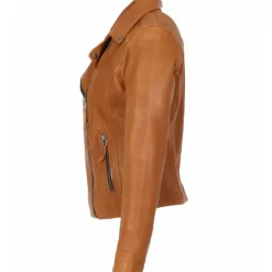 Biker Jackets*OAKWOOD Clips Dark Yellow - Asymetrical Refined Jacket In Genuine Leather
