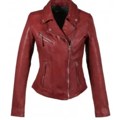 Biker Jackets*OAKWOOD Clips Fire - Asymetrical Refined Jacket In Genuine Leather