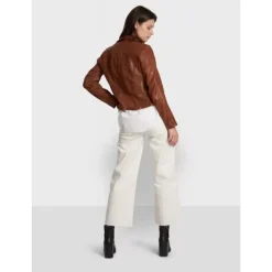 Biker Jackets*OAKWOOD Clips Whisky - Asymetrical Refined Jacket In Genuine Leather