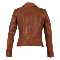 Biker Jackets*OAKWOOD Clips Whisky - Asymetrical Refined Jacket In Genuine Leather