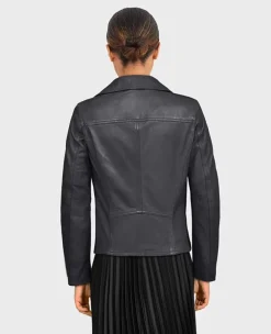 Biker Jackets*OAKWOOD Club Metal Black - Asymetrical Refined Jacket In Genuine Leather