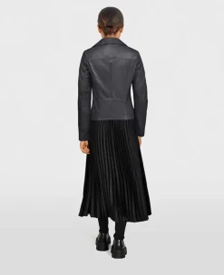 Biker Jackets*OAKWOOD Club Metal Black - Asymetrical Refined Jacket In Genuine Leather