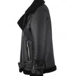 Biker Jackets*OAKWOOD Community Black - Faux Shearling Jacket