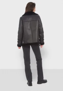 Biker Jackets*OAKWOOD Community Black - Faux Shearling Jacket