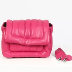Accessories*OAKWOOD Copy Of Exception Fushia - Padded Genuine Leather Shoulder Bag