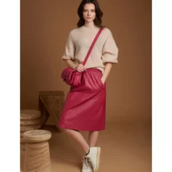 Accessories*OAKWOOD Copy Of Exception Fushia - Padded Genuine Leather Shoulder Bag