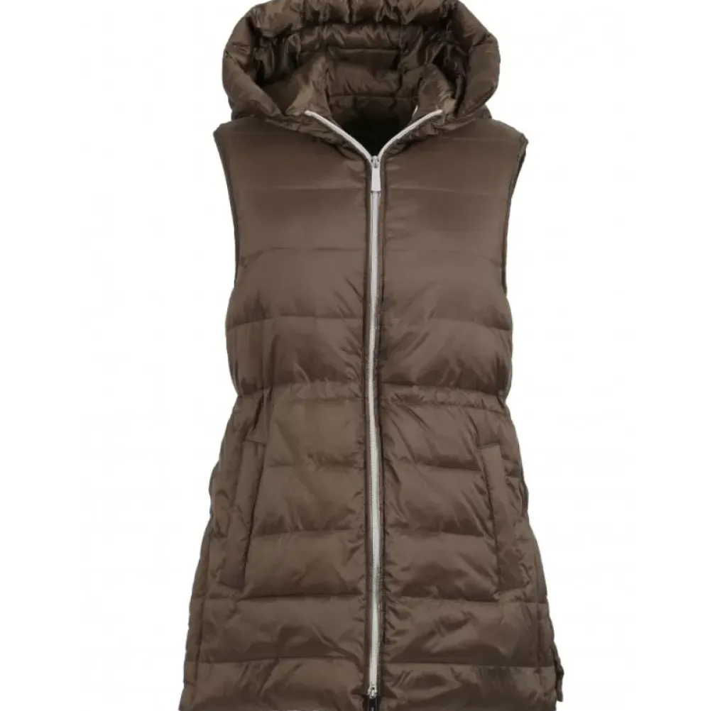 Downjackets*OAKWOOD Cosy Khaki - Sleeveless Mid-Long Downjacket