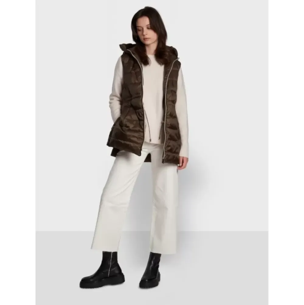 Downjackets*OAKWOOD Cosy Khaki - Sleeveless Mid-Long Downjacket