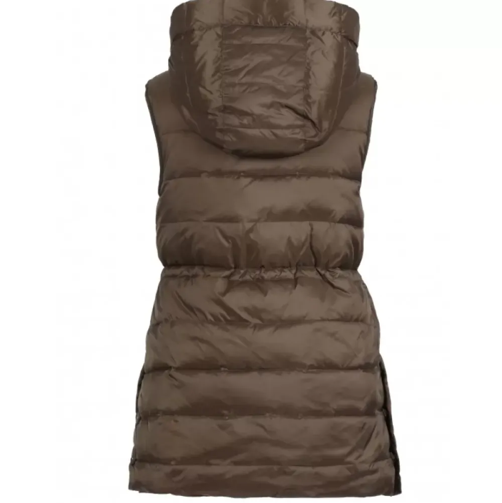 Downjackets*OAKWOOD Cosy Khaki - Sleeveless Mid-Long Downjacket