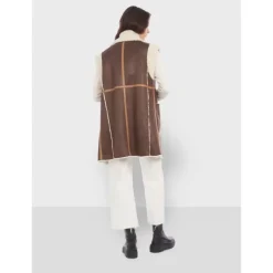 Coats*OAKWOOD Coulisse Antic Brown - Faux Shearling Sleeveless Coat