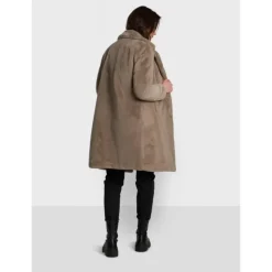 Coats*OAKWOOD Cyber Dark Beige - Fake Fur Long Coat