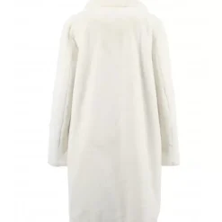 Coats*OAKWOOD Cyber Ivory - Long Fake Fur Lapel Coat