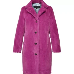 Coats*OAKWOOD Cyber Mauve - Fake Fur Long Coat