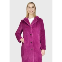 Coats*OAKWOOD Cyber Mauve - Fake Fur Long Coat